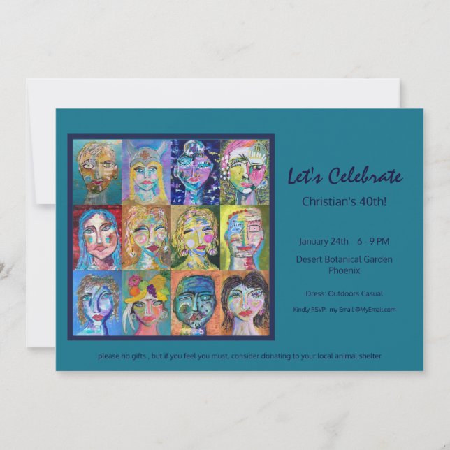 Adult Birthday Party Invitation (Front)