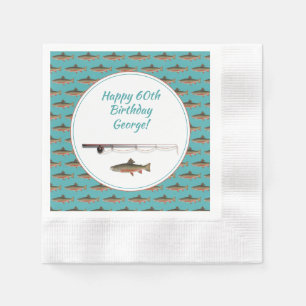 Adult Birthday Party Trout Fish Paper Napkin