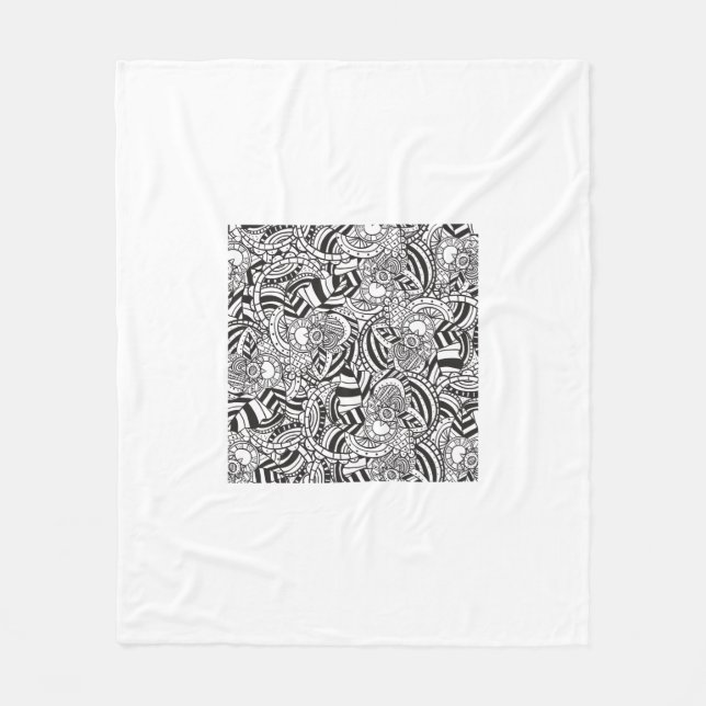Adult colouring book fleece blanket (Front)