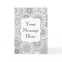 Adult Colouring Book Personalized Greeting Card
