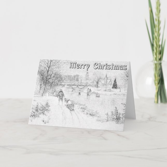 Adult Colouring Christmas Card (Front)