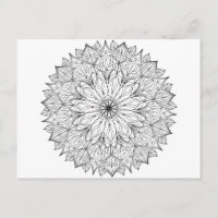 Adult colouring in DIY mandala line-art design