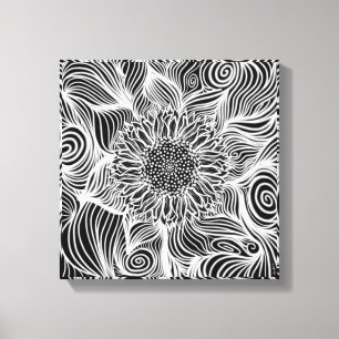 Adult colouring modern abstract sunflower canvas print