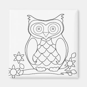 Adult Colouring Owl Magnet