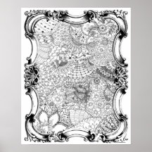 Adult Colouring Poster "Mother's Garden Art"