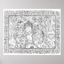 Adult Colouring Poster "Spoon Falls Art"