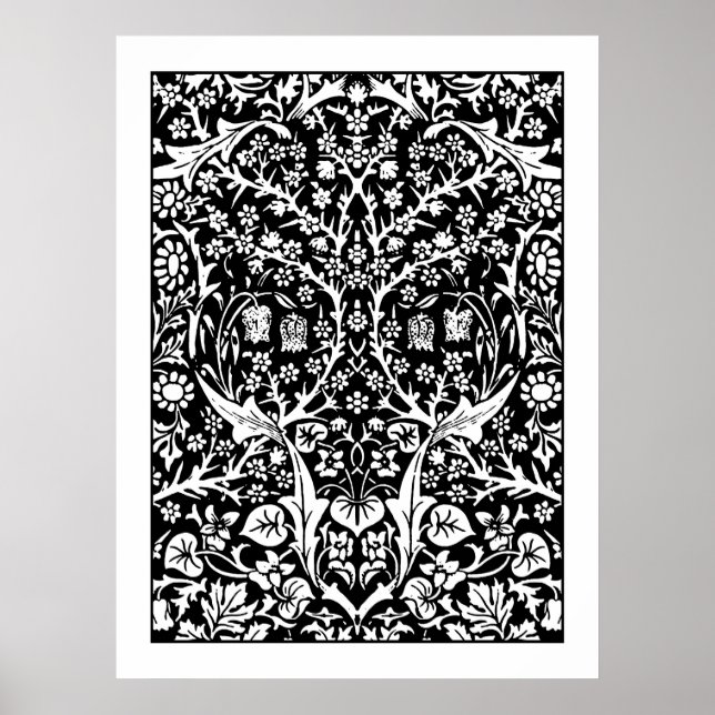 Adult Colouring Poster - William Morris Blackthorn (Front)