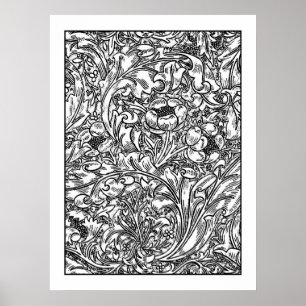 Adult Colouring Poster - William Morris Floral 