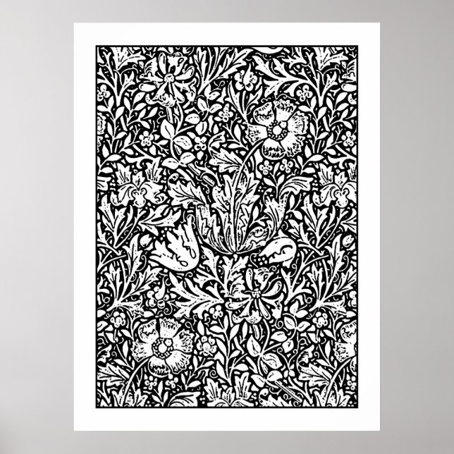 Adult Colouring Poster William Morris Floral Garde (Front)