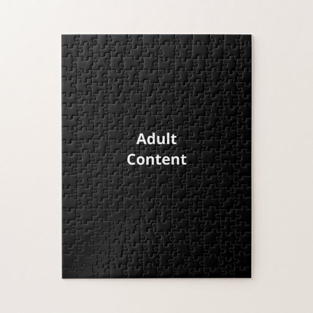 Adult Content | Solid Black Funny Jigsaw Puzzle (Vertical)