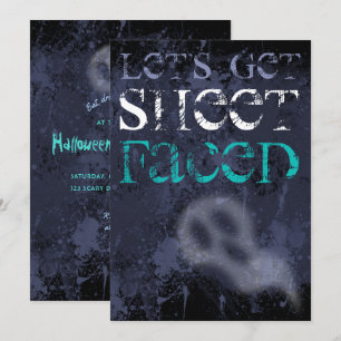 Adult Drinking Ghostly Halloween Party Invitation