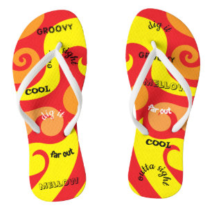 Adult Flip-Flops "Groovy" Flip Flops