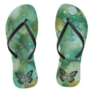 Adult Flip-Flops "Inkblots Gold Dusted Butterfly" Flip Flops