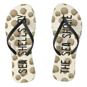 Adult Flip-Flops "Sea Shells By The Seashore" Flip Flops