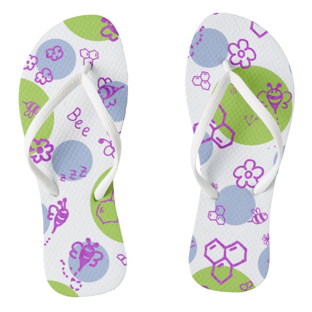 Adult Flip Flops, Slim Straps Flip Flops (Footbed)