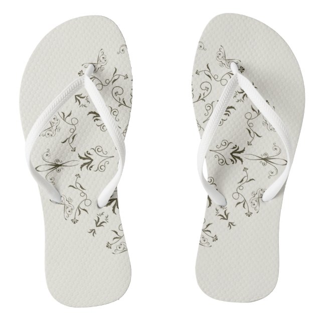 Adult Flip Flops, Slim Straps Flops (Footbed)