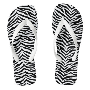Adult Flip Flops-Zebra Print Flip Flops