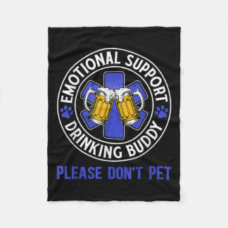 Adult Funny Drinking Emotional Support Drinking Bu Fleece Blanket