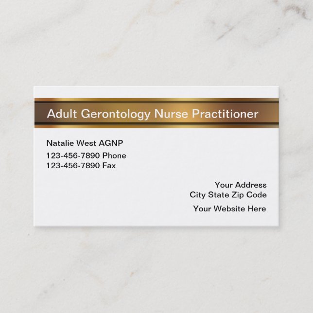 Adult Gerontology Medical Nurse Practitioner Business Card (Front)