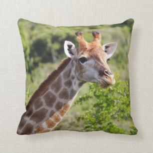 Adult Giraffe Face and Neck Throw Pillow