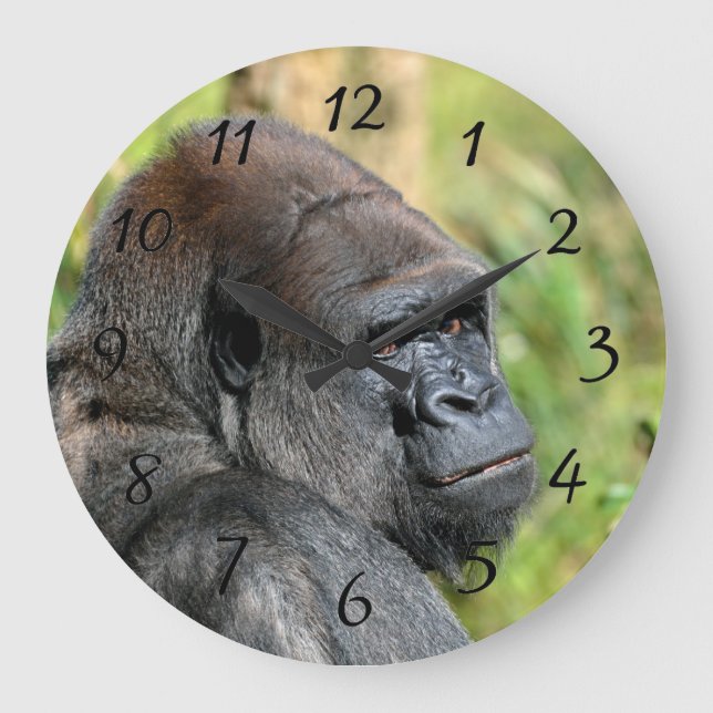 Adult Gorilla Large Clock (Front)