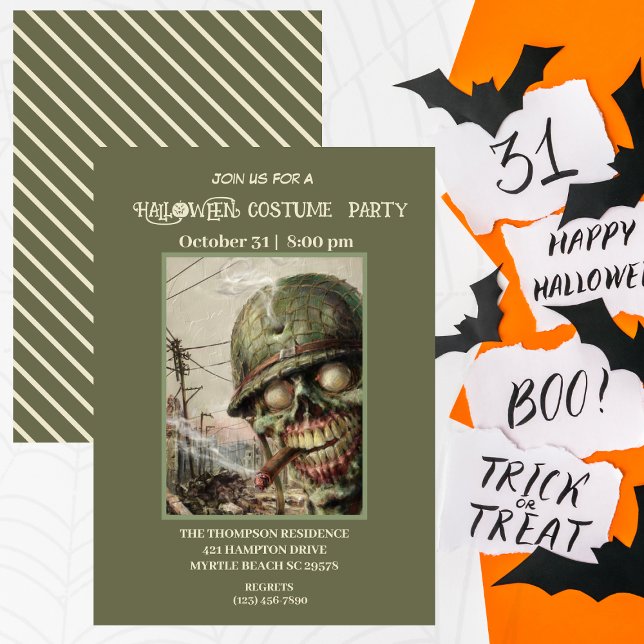 Adult  Halloween Costume Zombie  Party Invitations (Creator Uploaded)