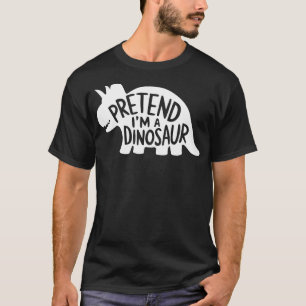 Adult Halloween Costumes Pretend I'm A Dinosaur T-Shirt