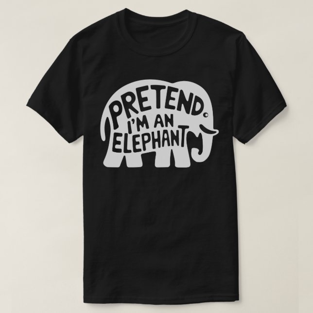 Adult Halloween Costumes Pretend I'm An Elephant T-Shirt (Design Front)
