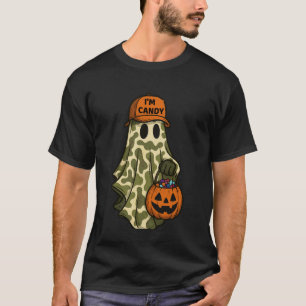 Adult Halloween Couples Costume Half I'm Candy Fun T-Shirt