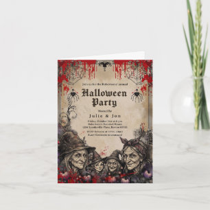 Adult Halloween Gothic Annual Party Folded Card