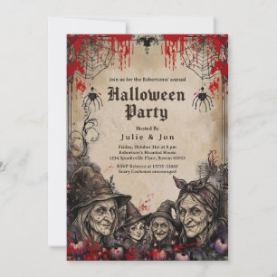 Adult Halloween Gothic Witches Annual Party Invite