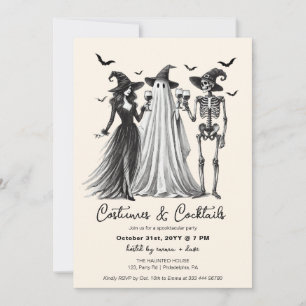 Adult Halloween Party Costumes and Cocktails Announcement