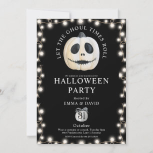 Adult Halloween Party Gothic Pumpkin Face Invitation
