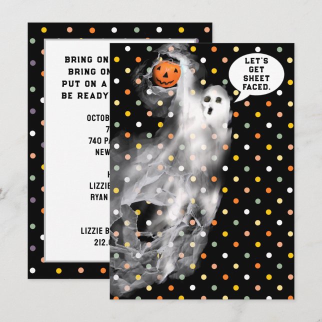 Adult Halloween Party Invitation (Front/Back)