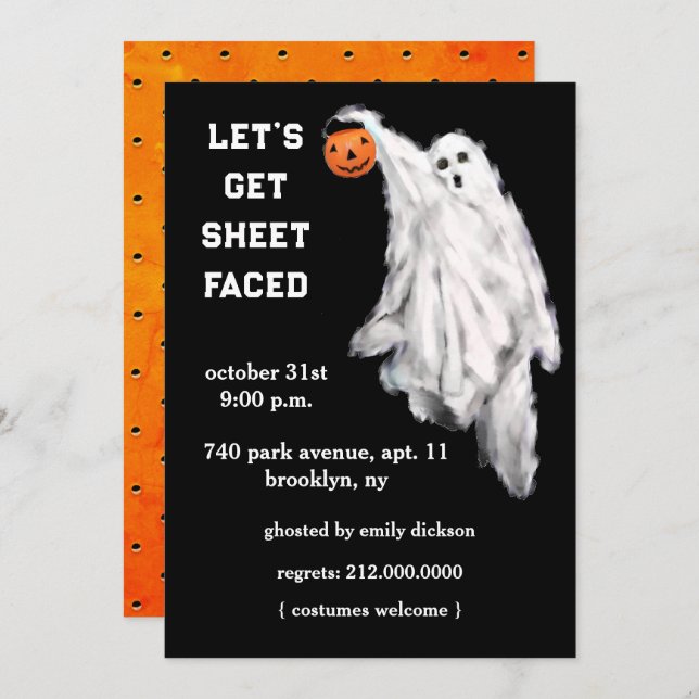 Adult Halloween Party Invitations (Front/Back)