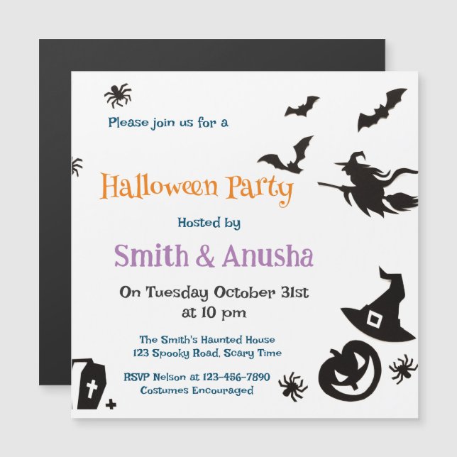 Adult Halloween Party Magnetic Invitation – Spooky (Front/Back)