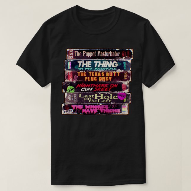 Adult Horror VHS T-Shirt (Design Front)