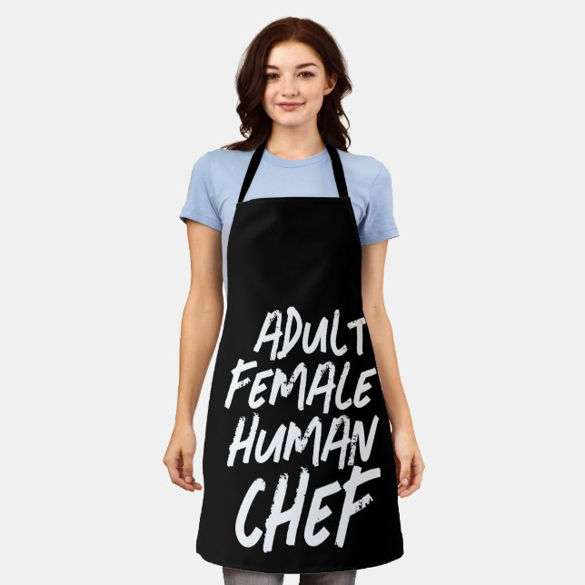 ADULT HUMAN FEMALE CHEF All-Over Print Apron (Worn)