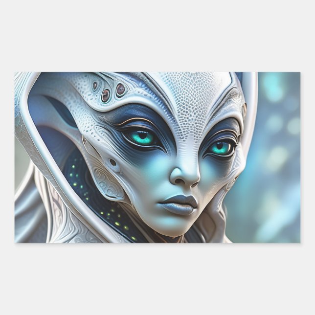 Adult humanoid female alien insecticide typically  sticker (Front)