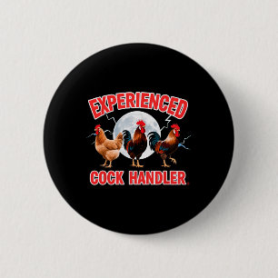Adult Humour Experienced Handler Inappropriate  2 Inch Round Button