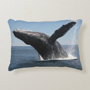 Adult Humpback Whale Breaching Decorative Pillow