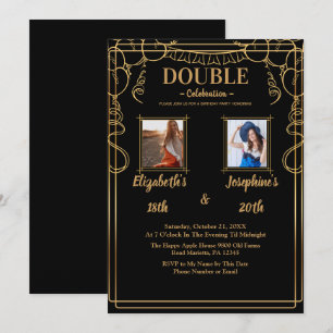 Adult Joint Birthday Party 2 Photo Invitation