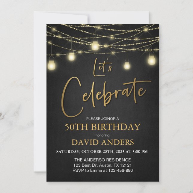 Adult Men's 40th Birthday Party Invitation (Front)
