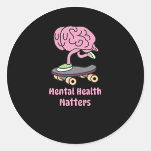 Adult Mental Health S Vintage Cinema Design Sticke Classic Round Sticker