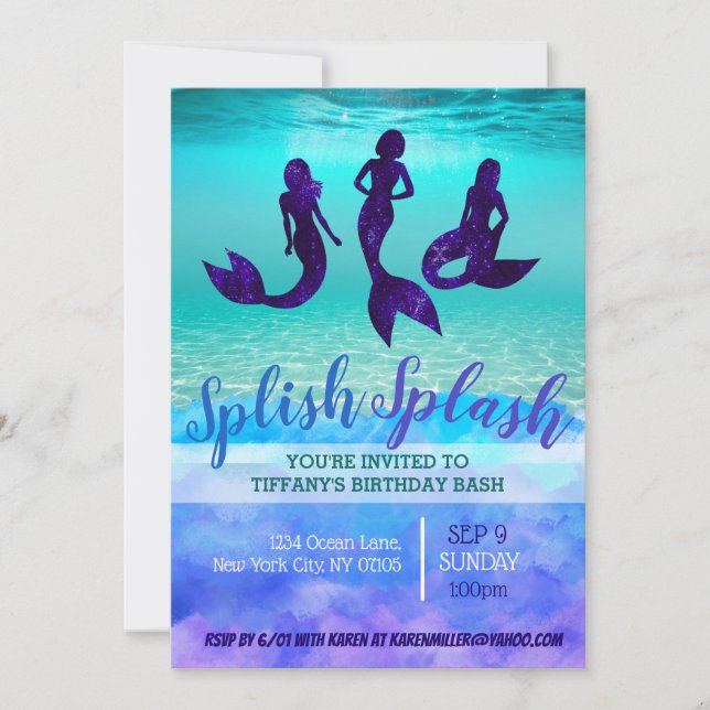 Adult Mermaid Invitations (Front)