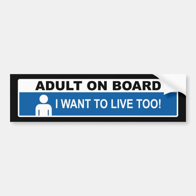 Adult On Board Bumper Sticker (Front)