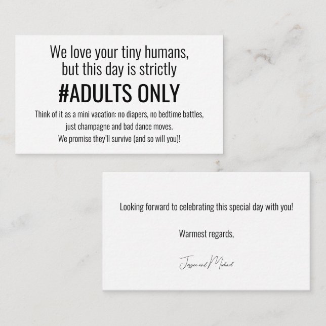 Adult only!💍 Minimalist Elegant  Enclosure Card (Front/Back)