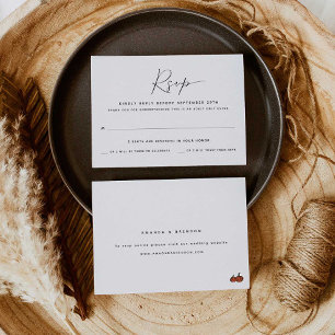 Adult Only Two Guest   Pumpkins Wedding RSVP Card