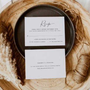 Adult Only Two Guest Wedding RSVP Card