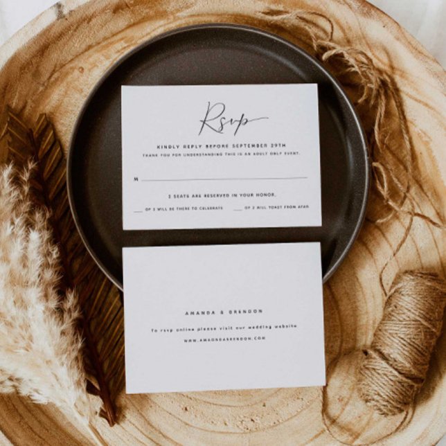 Adult Only | Two Guest Wedding RSVP Card (Creator Uploaded)